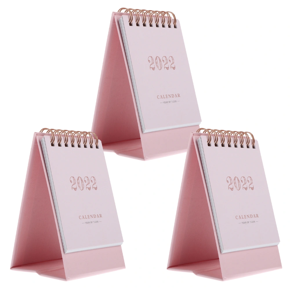 3PCS Mini Desk Calendar School Home Office Schedule Planner Desk Calendar