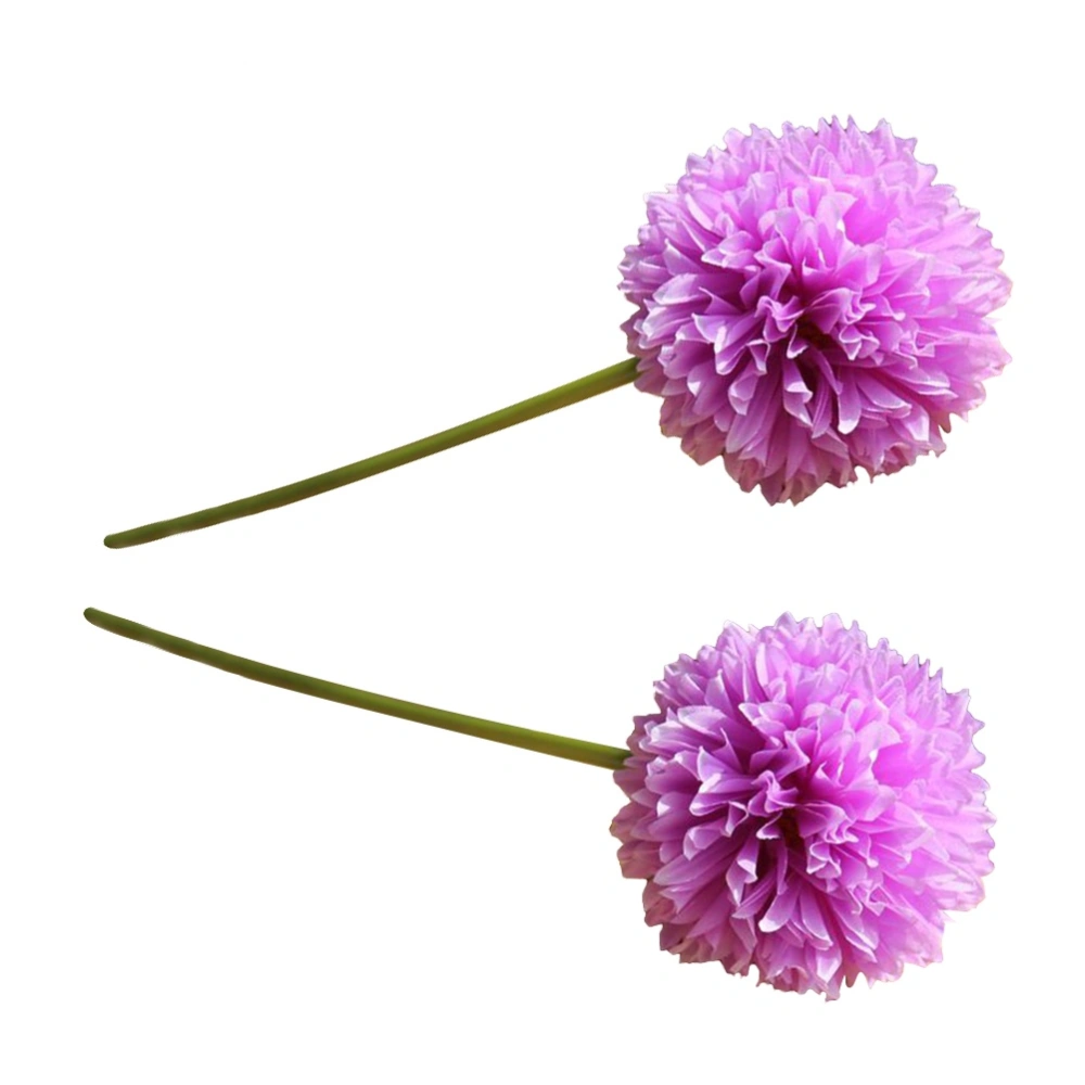 10Pcs Artificial Flowers Simulation Flower Allium Ornamental Onion Blossom Bloom Plant Nature Flower Ball (Purple)