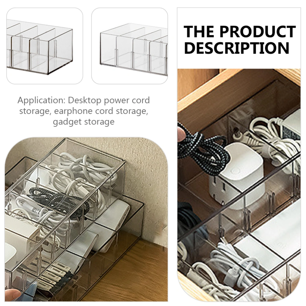 1pc Household Cable Storage Box Multi-grid Storage Holder Practical Wire Case