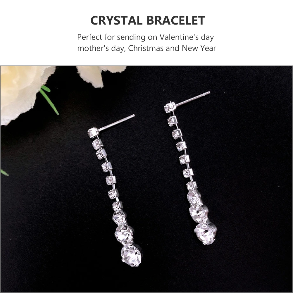 1 Set Wedding Jewelry Set Rhinestone Pendant Necklace Crystal Earrings Dangler