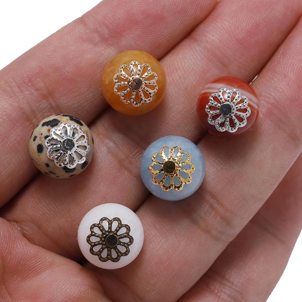 1000PCS 9MM DIY Accessories Material Natural Beads Flower Caps Spacer Pendant Hollow End Caps Jewelry Charm (Bronze)