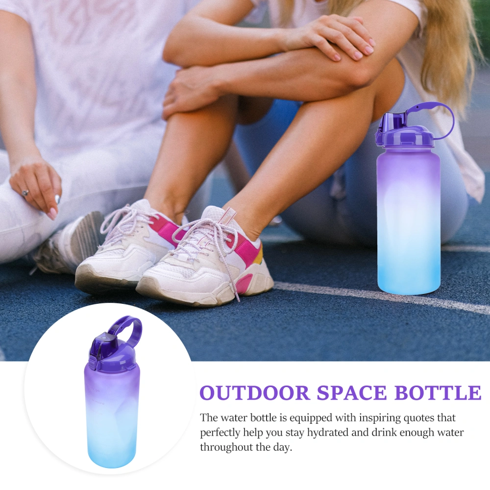 1Pc Outdoor Sports Bottle Gradient Color Water Bottle Large Capacity Bottle