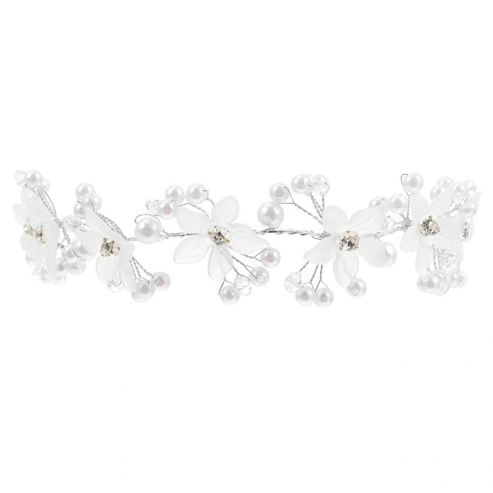 Artificial Pearl Headpiece Bridal Flower Headdress Wedding Decoration Headwear