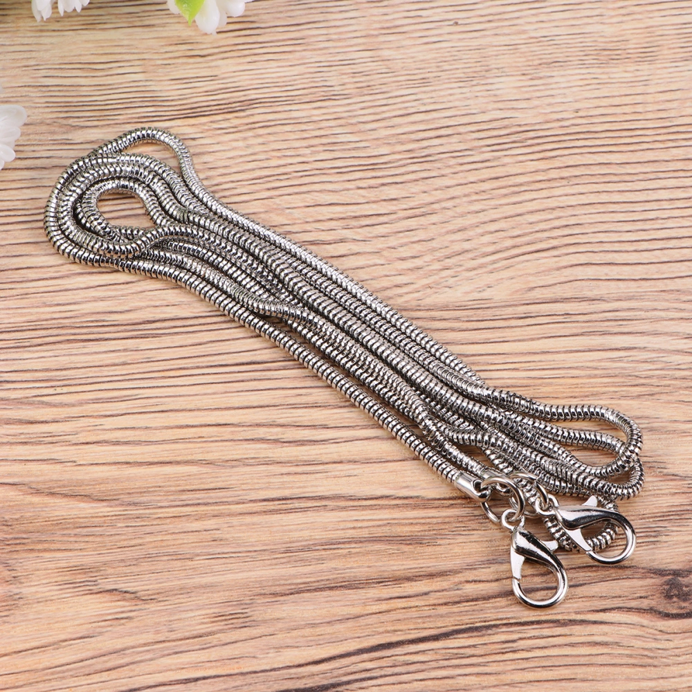 3.2mmx120cm Women Silver Iron Bag Chains Bag Straps with Buckles Replacement Accessories for Purse Handbag Shoulder Bag