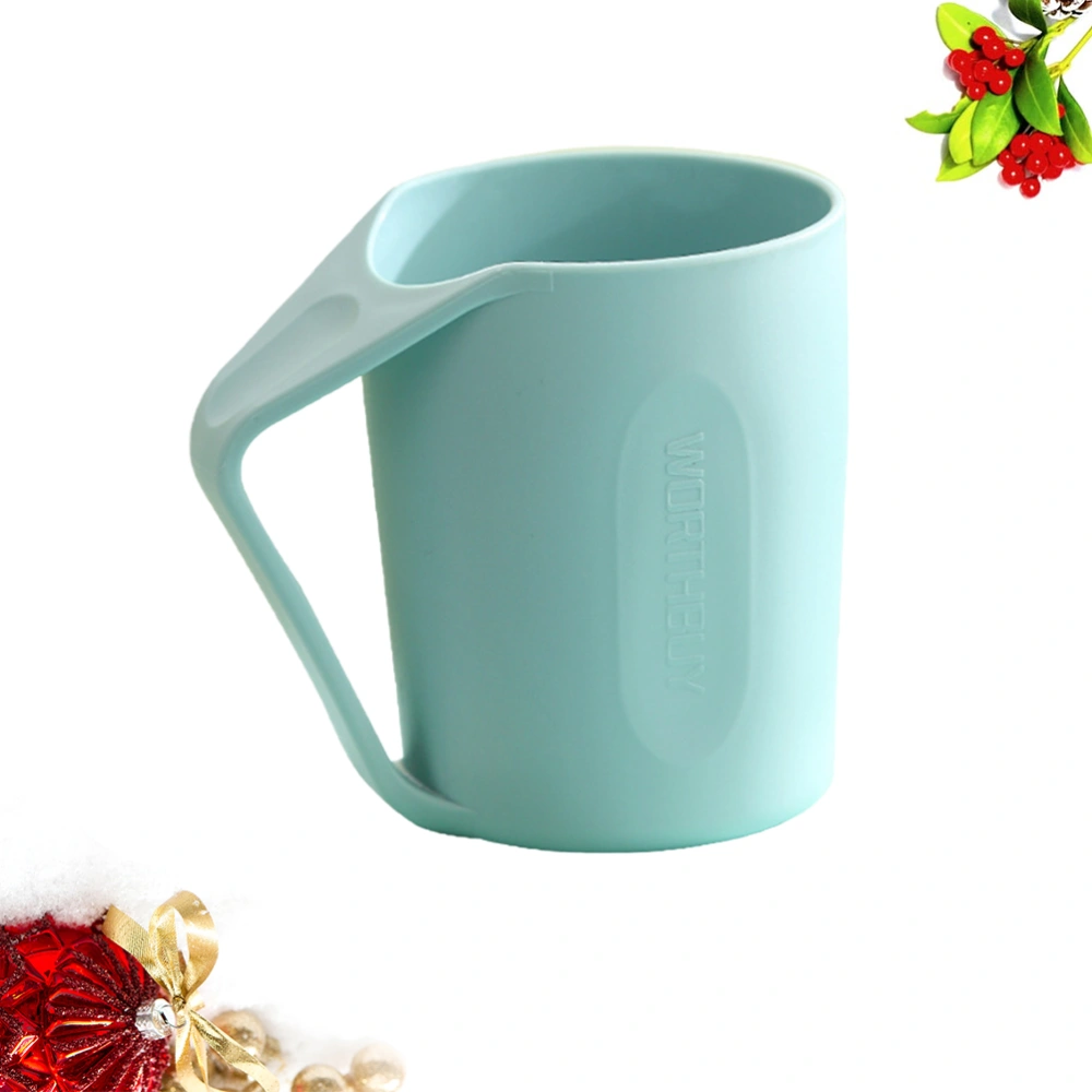 480ml Travel Cup Household Tooth Brushing Cup Portable Toothpaste Tooth Brushing Mug with Handle (Blue)