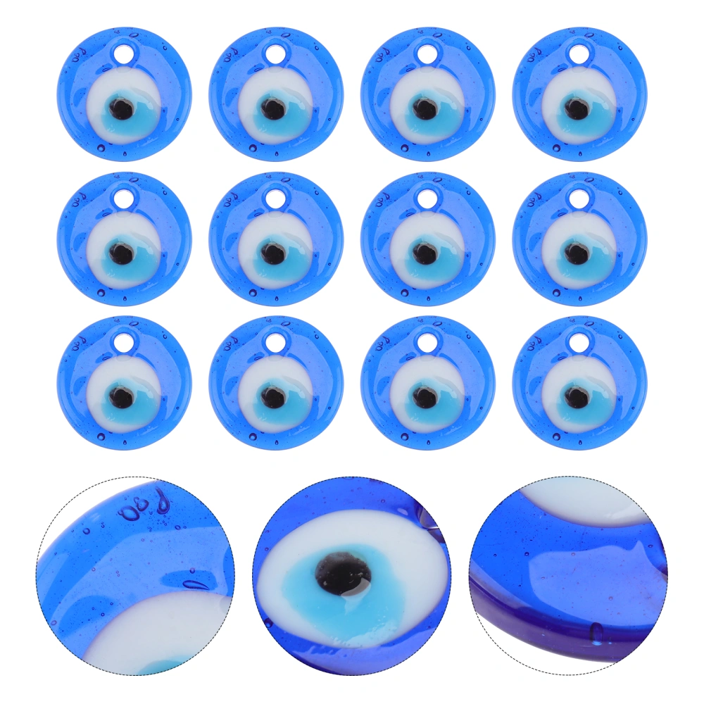 12pcs Glass Evil Eye Beads DIY Evil Eye Beads for Jewelry Evil Eye Charms with Hole