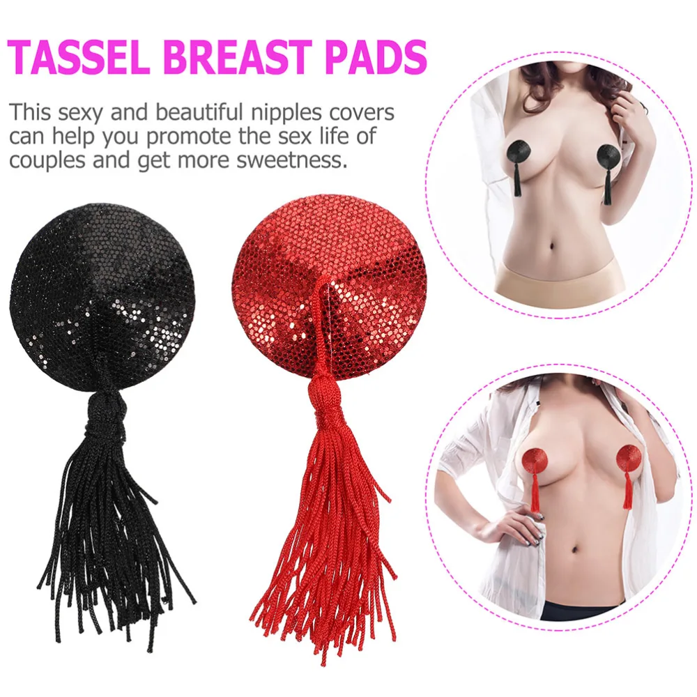 3 Pairs Delicate Nipples Pasties Tassel Breast Stickers Sequins Nipples Decals