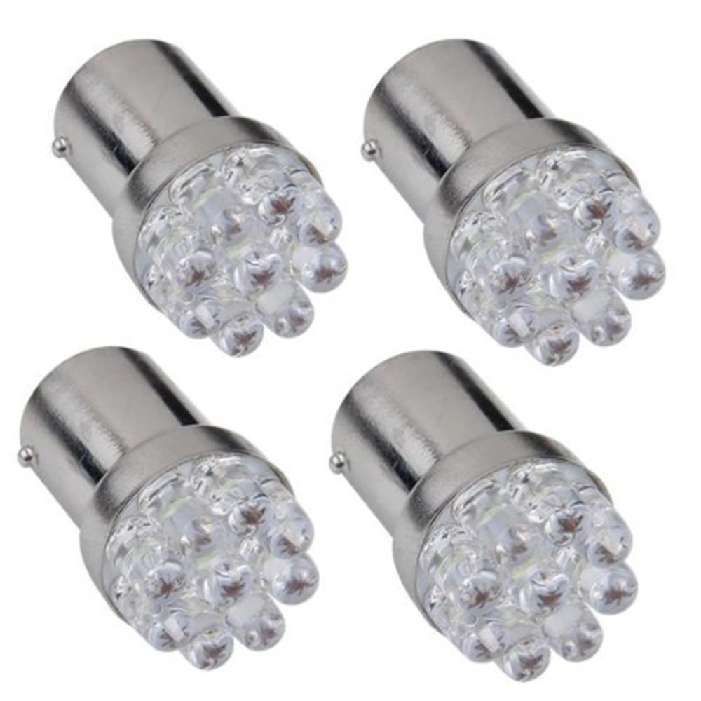 4pcs BA15S G18 DC12V 9-LED White LED Car Tail Brake Turn Signal Light Lamp Bulbs