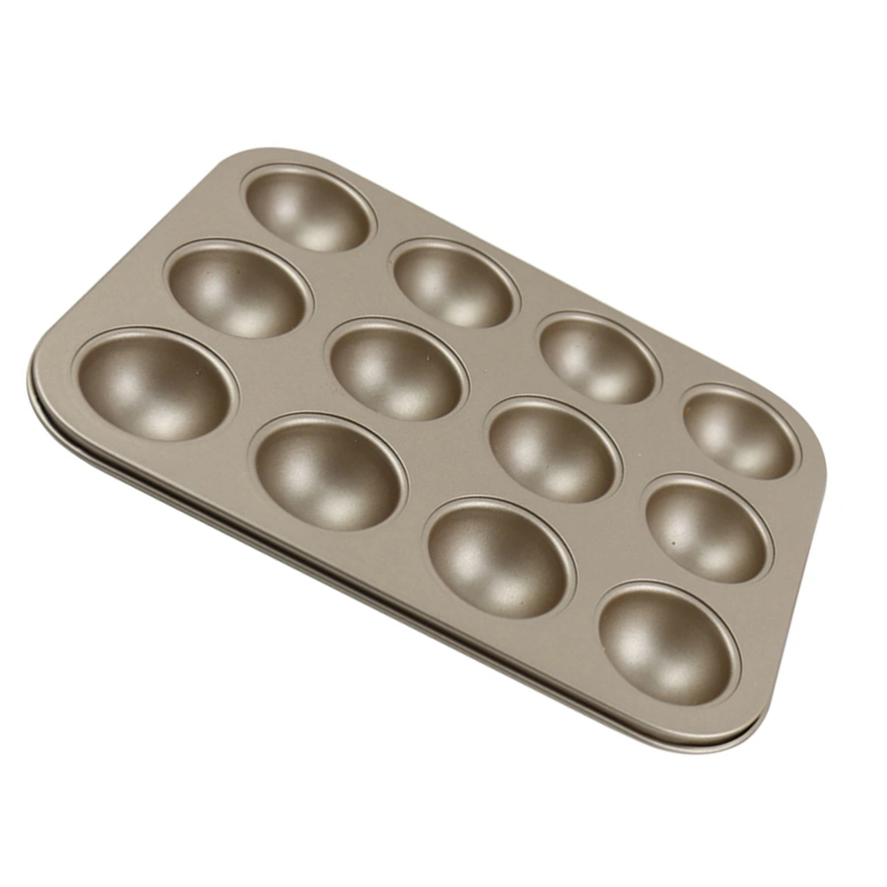 12 Even Cups Muffin Baking Pan Semicircular Cake Non-stick Coating Muffin Mold