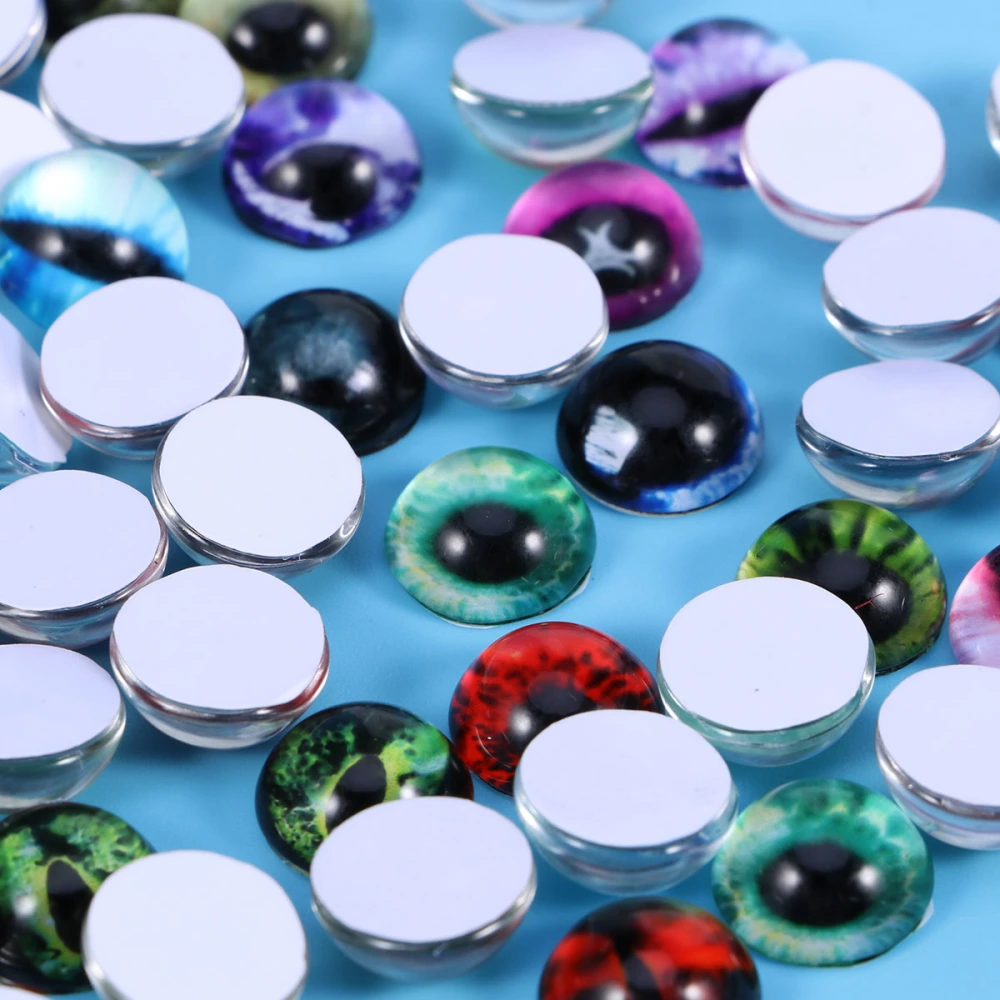 50pcs Round 12MM Glass Mix Animal Eye Stone Diy Jewelry Accessories - 2