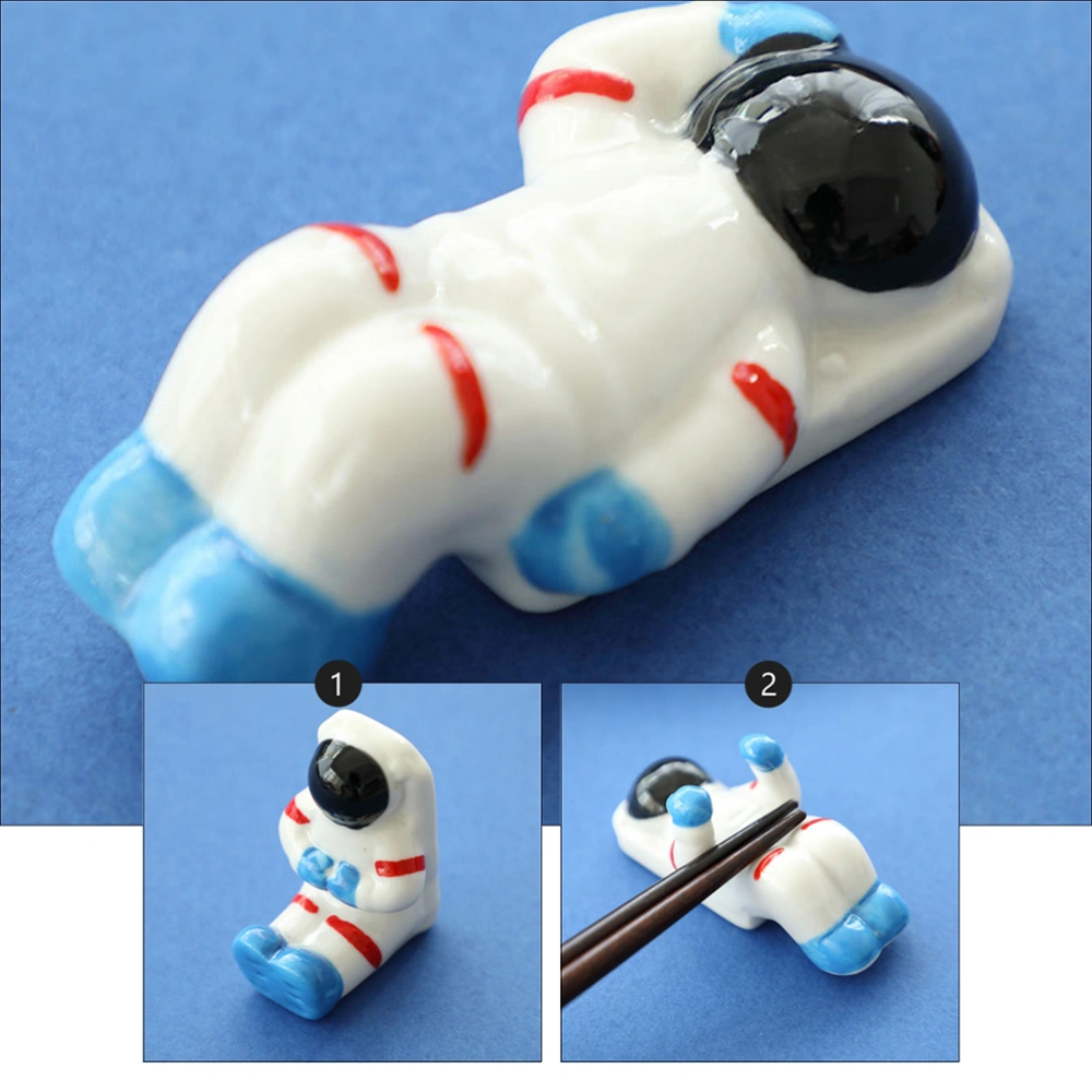 3pcs Ceramic Chopsticks Holder Spaceman Shape Chopstick Support Tableware Stand