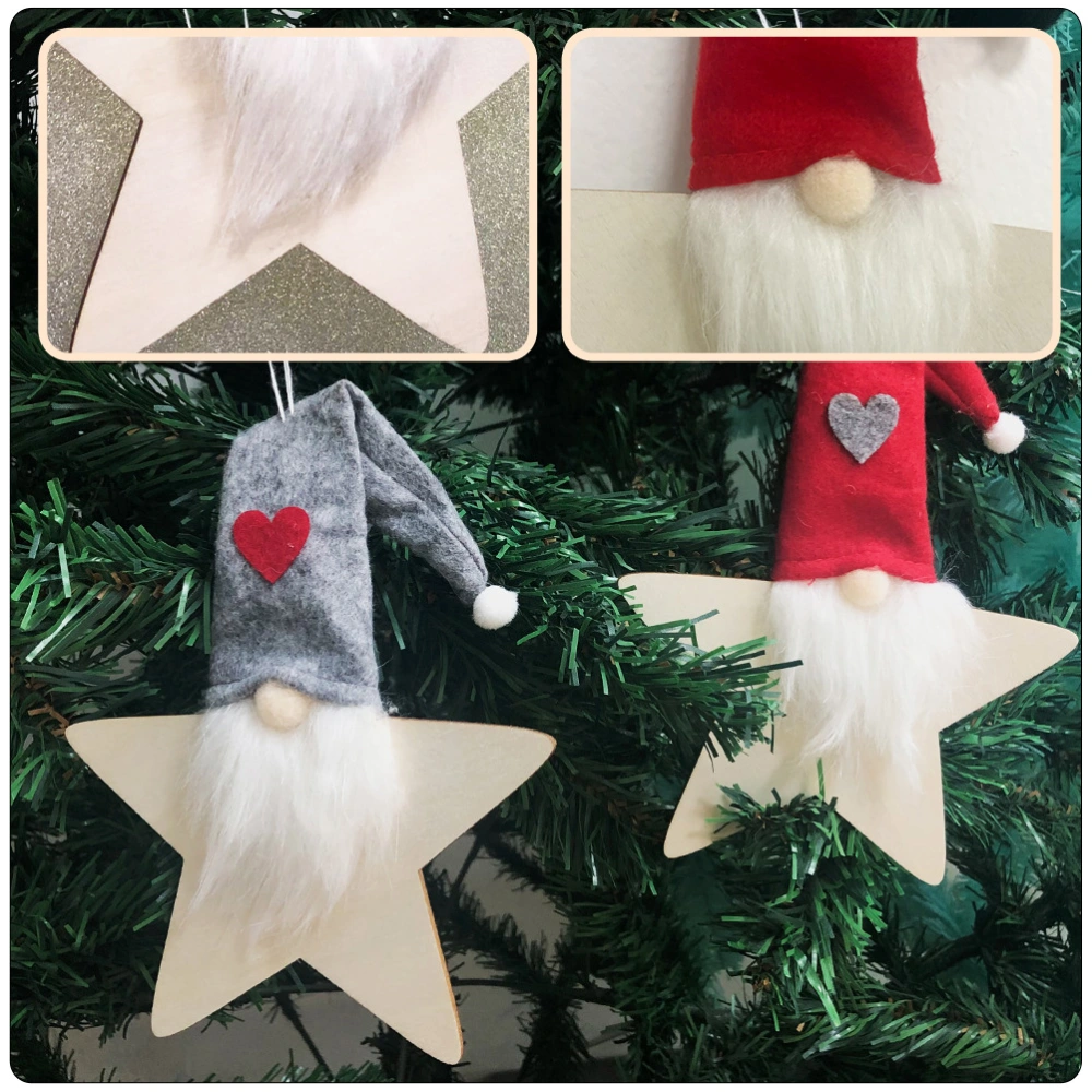 4pcs Xmas Tree Hanging Decorations Star Shape Hanging Pendants Xmas Ornament