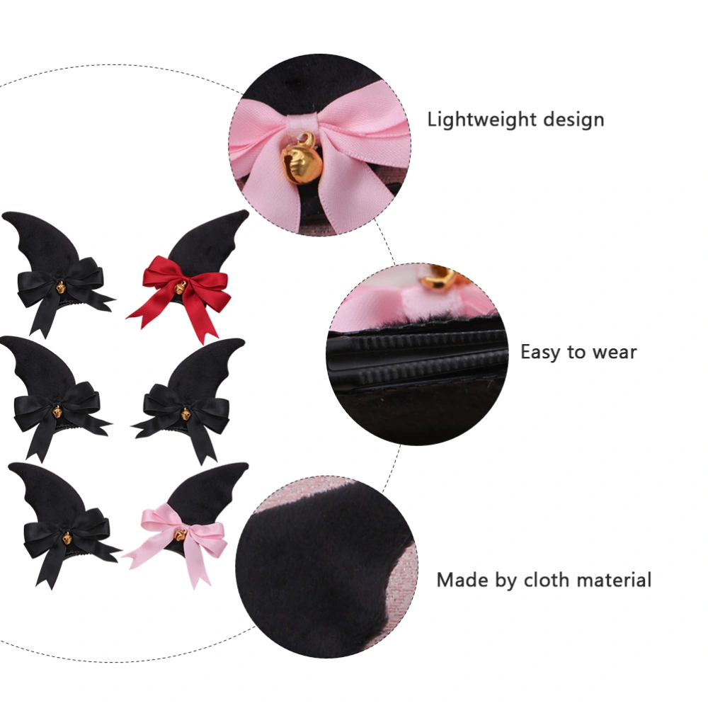 3 Pairs Devil Hair Clips Costume Party Hair Clips for Girl ( Black, Pink, Claret)