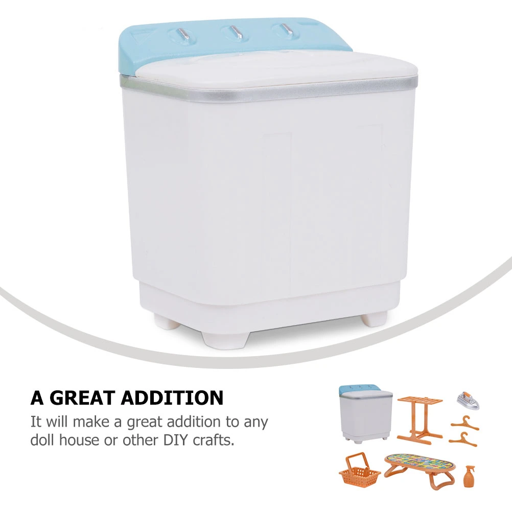 1 set of Mini House Washing Machine Mini Ornament Miniature Scene Accessories
