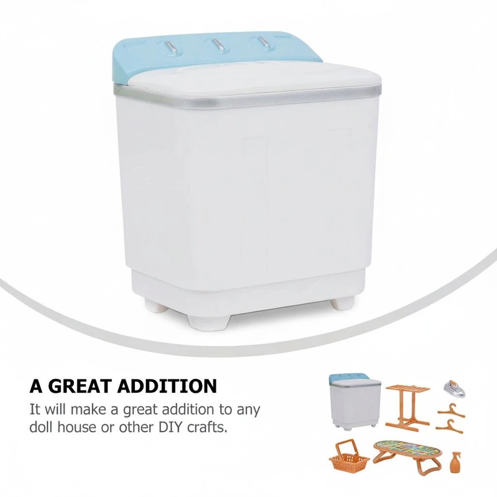 1 set of Mini House Washing Machine Mini Ornament Miniature Scene Accessories
