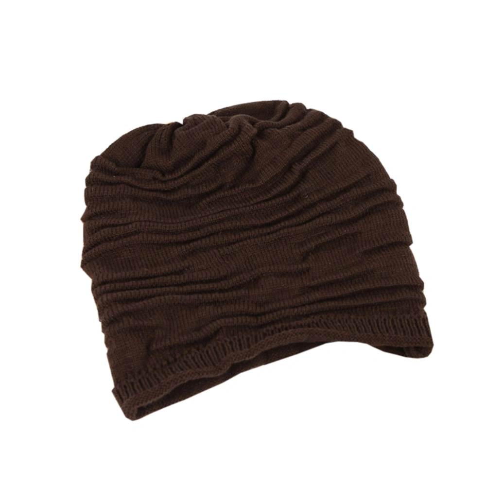 Fashion Winter Women Knit Outdoor Warm Hat Outdoor Leisure Wool Hat (Brown)