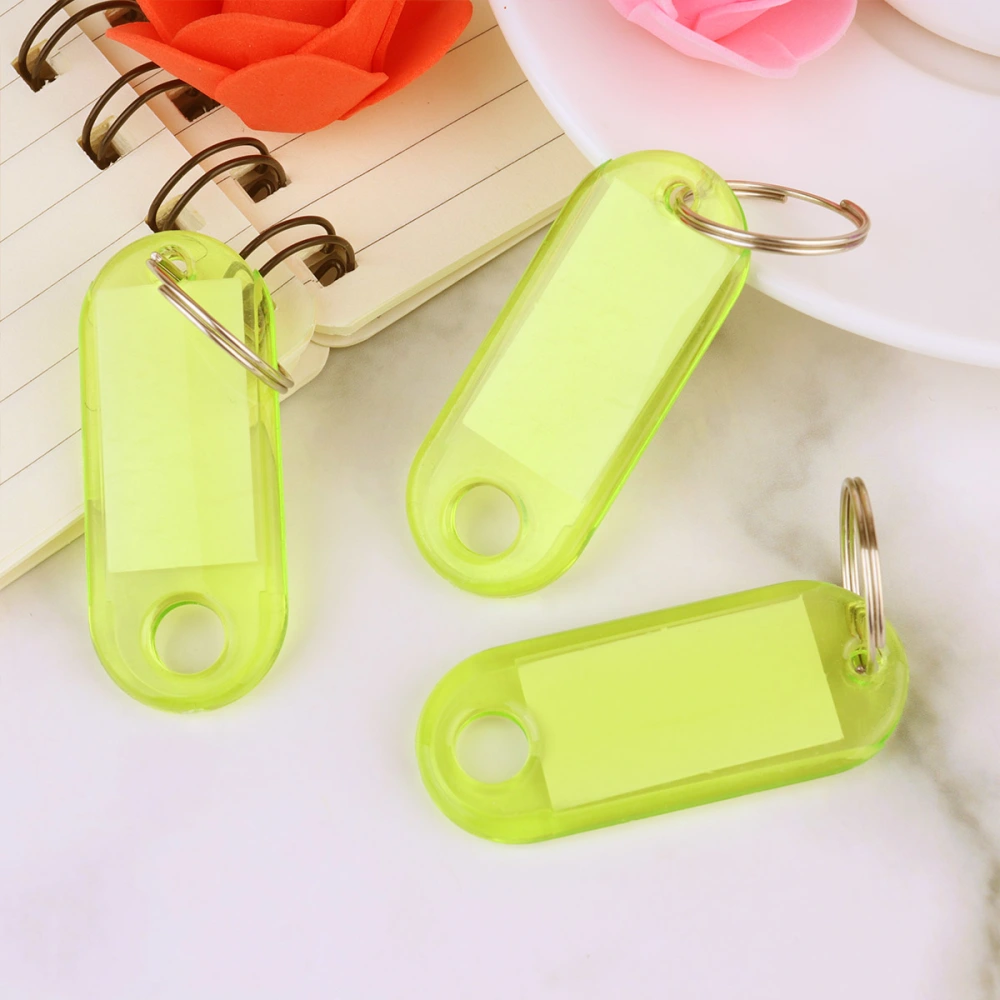 30pcs Plastic Keychain ID Tags Name Label Language Number Mark Classification Tag (Yellow)