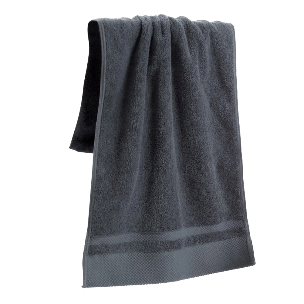 Cotton Solid Color Face Towel Bath Towel for Adults Fast Drying Water Absorption Towel (Dark Grey)