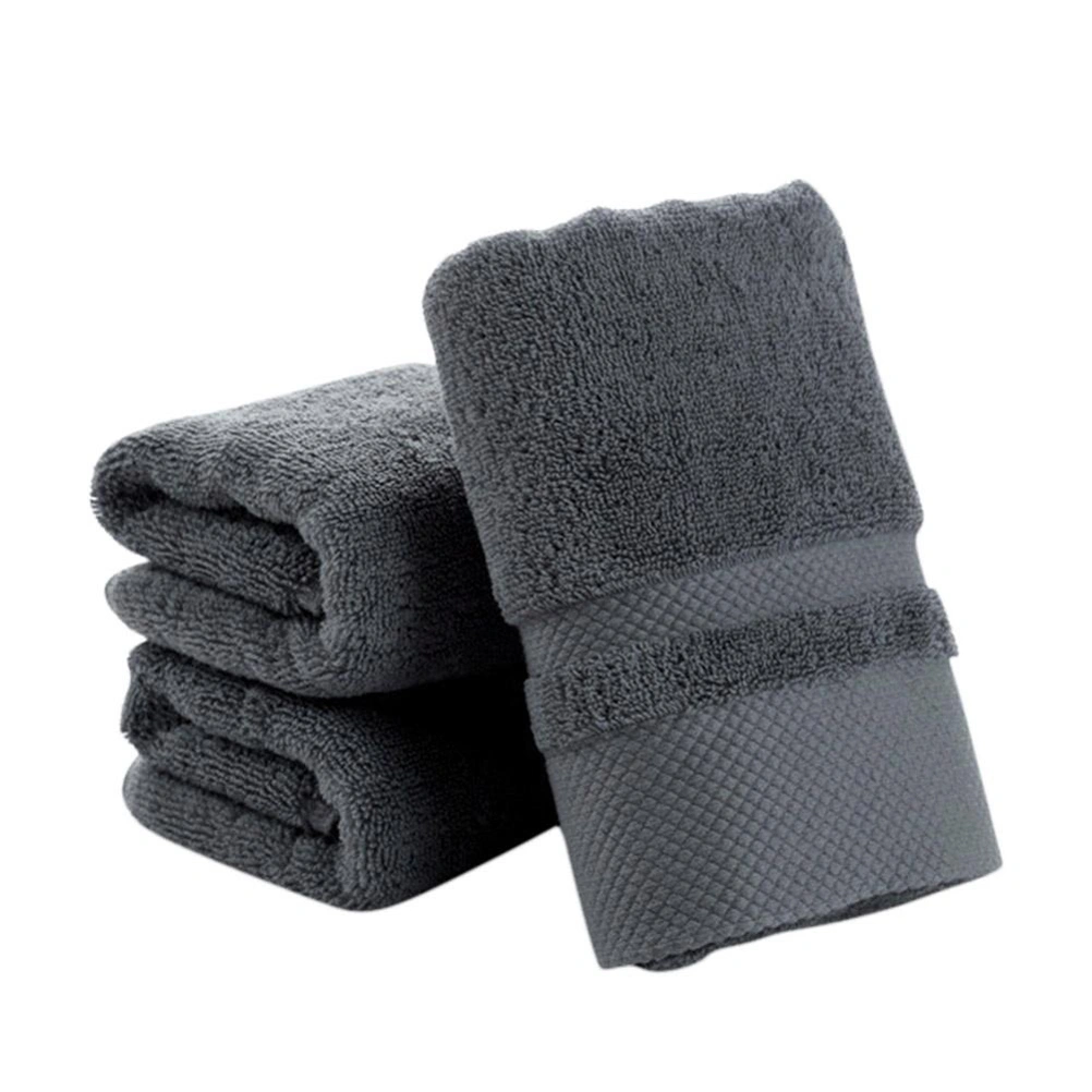 Cotton Solid Color Face Towel Bath Towel for Adults Fast Drying Water Absorption Towel (Dark Grey)