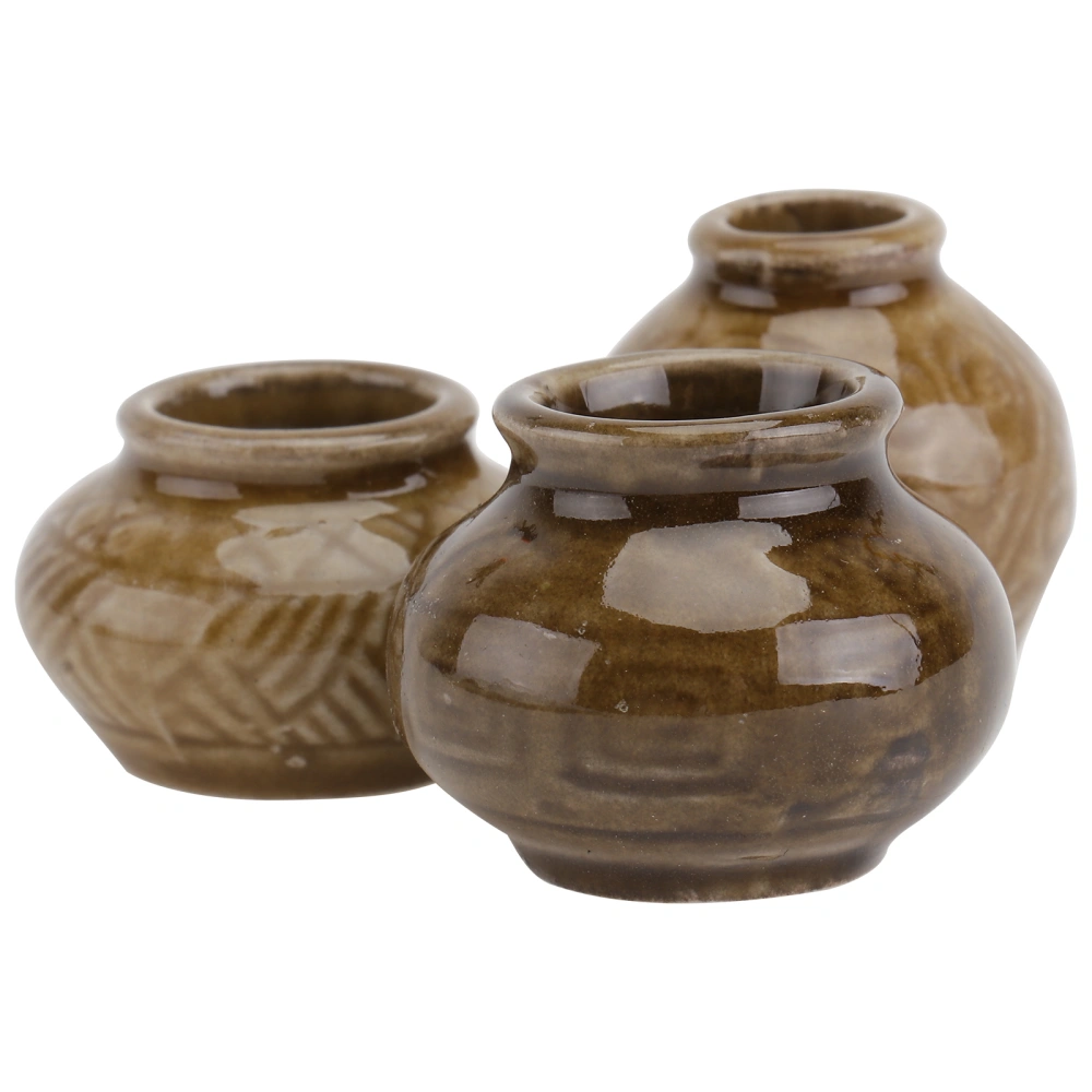 3pcs Mini Jar Models Mini Ceramic Jars Mini Scene Adornments Mini Scene Jars