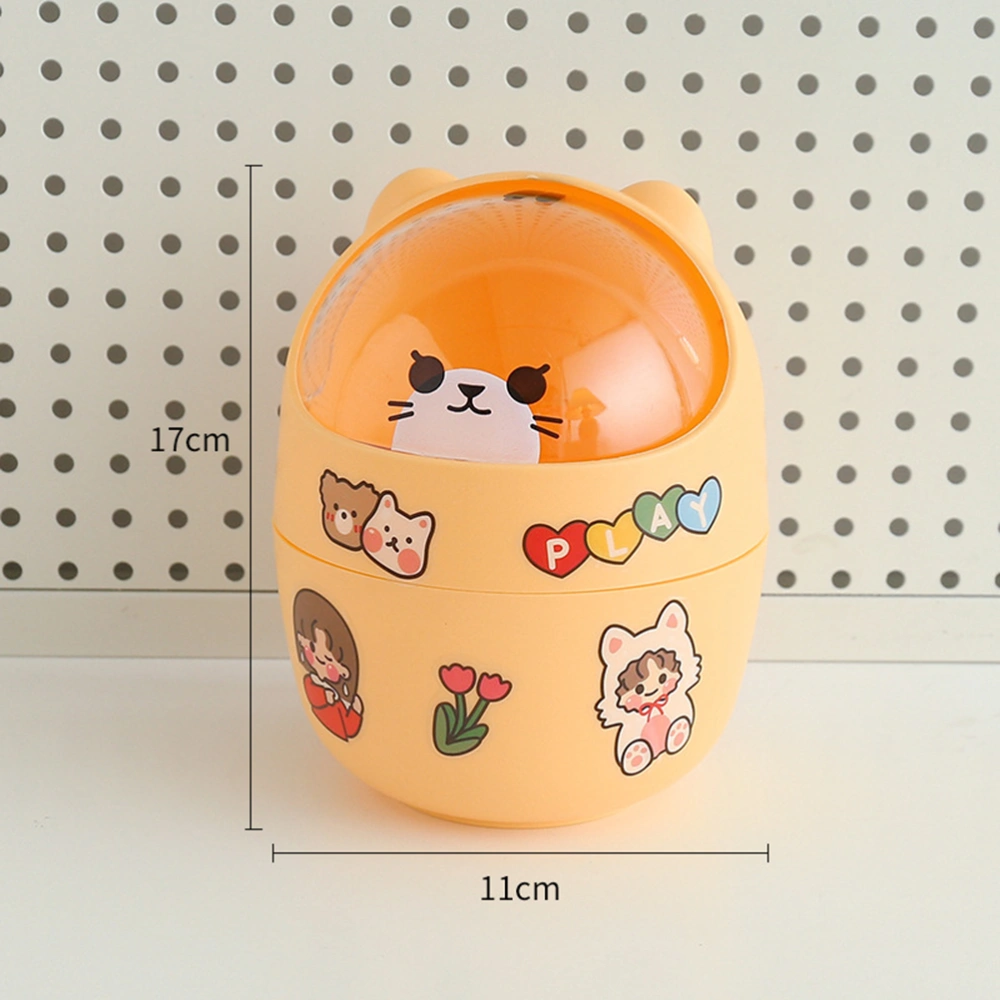 Cartoon Garbage Can Desktop Trash Can Desktop Trash Bin Plastic Small Trashcan