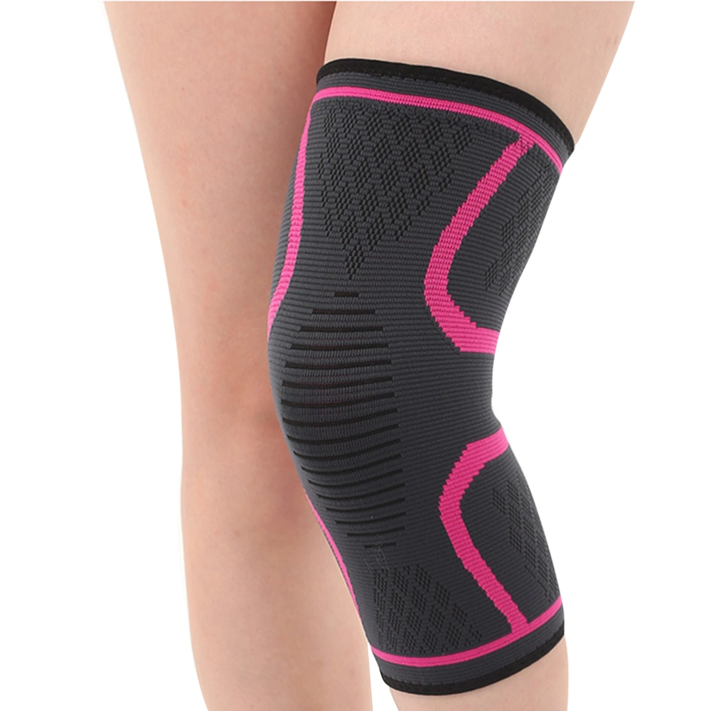 Anti Knee Support Brace Sleeve Knee Protector Brace for Running Hiking Outdoor Sports Activities - Size M (Rosy)