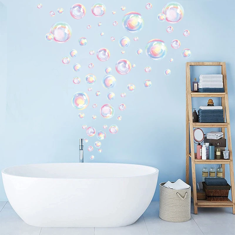 2 sheets of Bubbles Bathroom Decals Wall Art Decoration DIY Sticker DIY Decals Removable Bubbles Decals