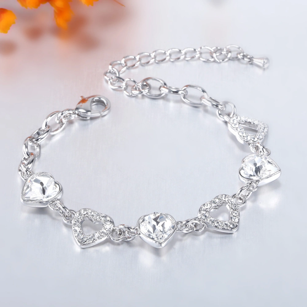 Fashion Valentines Gift Women Jewelry Diamond Bracelet Ankle Chain Elegant(White)