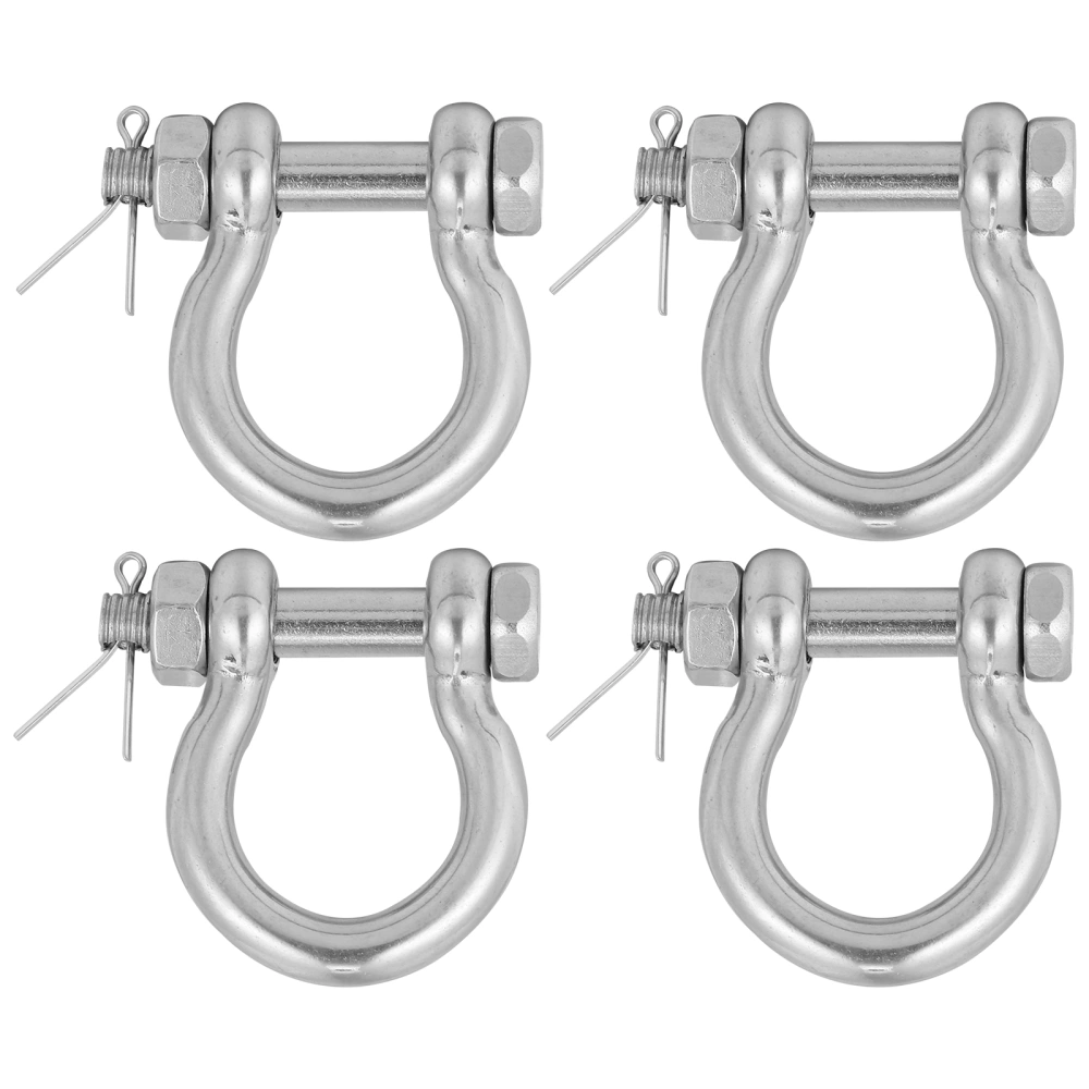 4pcs Practical Metal Shackle Metal Shackle Lifting Shackle D-Shaped Shackle