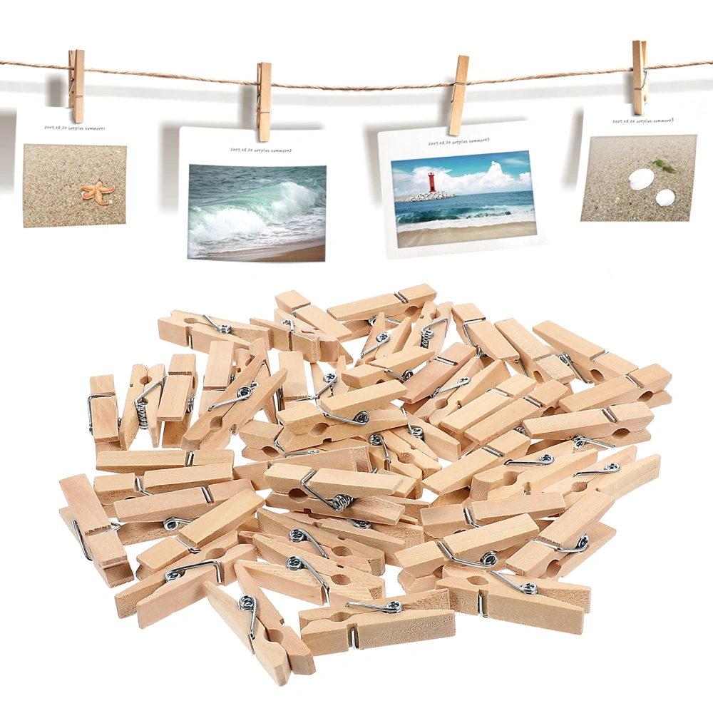 1 Set Photo Display Clips Wooden Clip Crafts Pictures Hanging Wooden Clamps DIY Message Clips with Hemp Rope