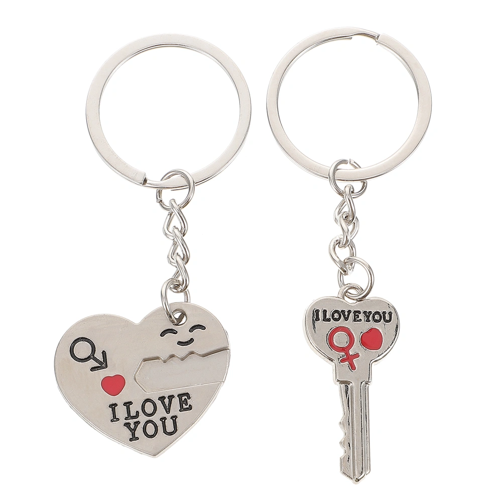 2 Pcs Couple Keychain Creative Keyring Valentine's Day Gifts Creative Keychain