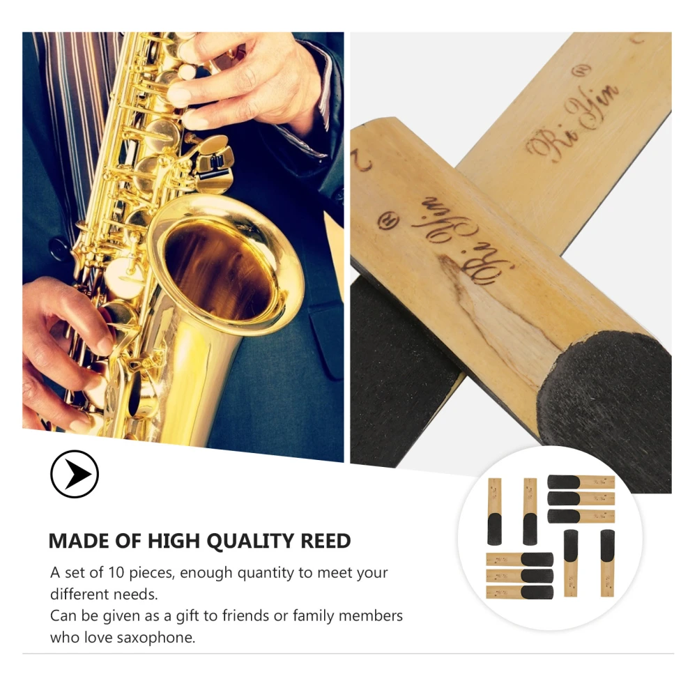 10 Pcs Tenor Saxophone Reeds Strength 2.0 Saxophone Reeds Traditional Reeds