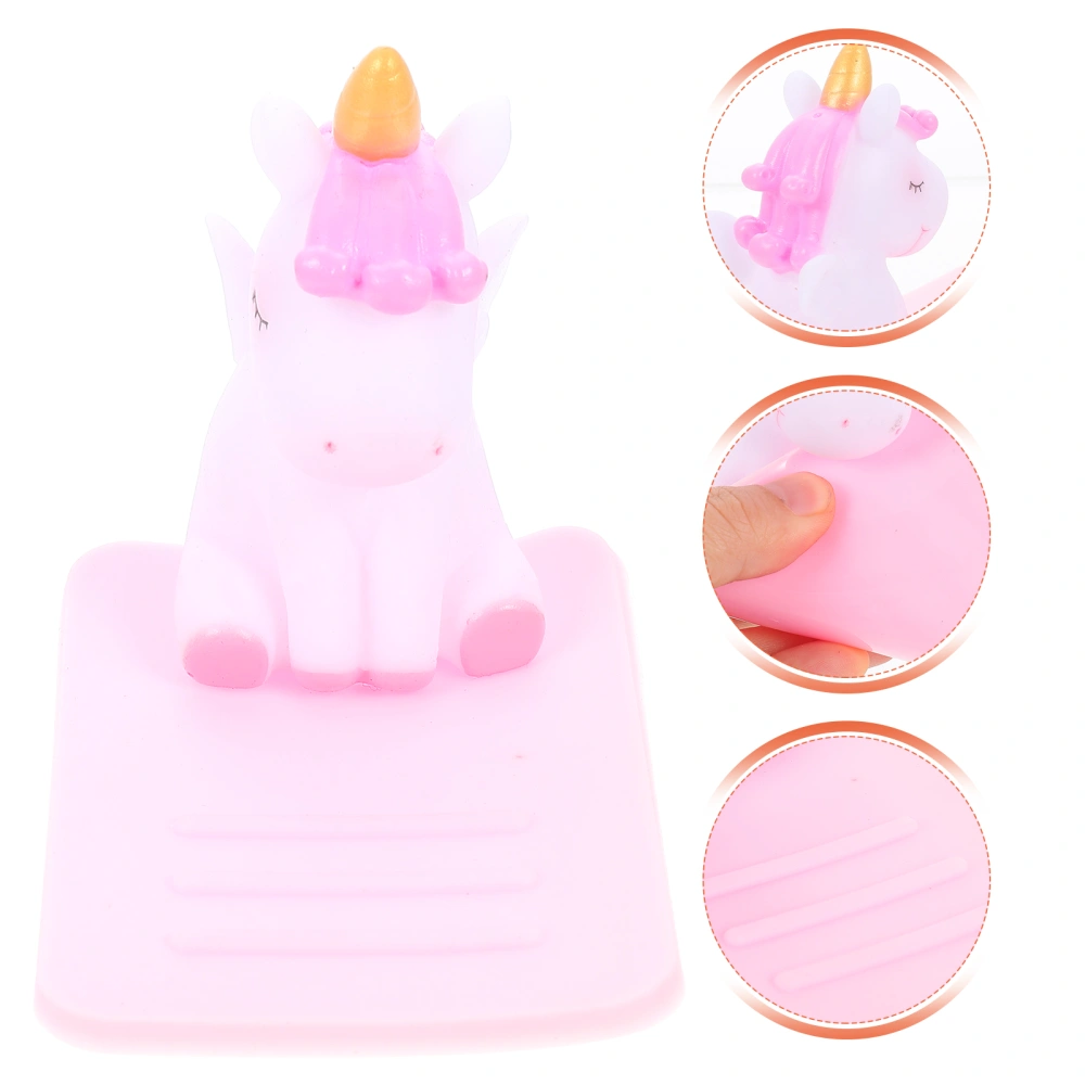 2pcs Unicorn Phone Stand Funny Creative Colorful Plastic Unicorn Phone Rack for Office Home (Pink)