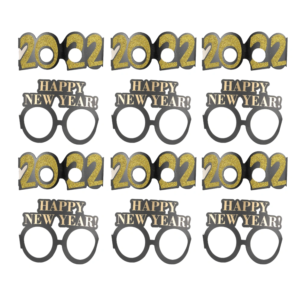 12pcs New Year 2022 Eyeglasses Photo Props New Year Ornaments Funny Party Glasses Masks