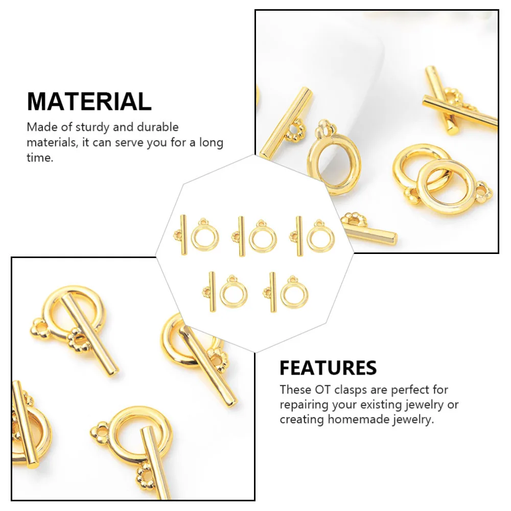 5 Sets Golden OT Clasp DIY Necklace Findings Chic Jewelry Making Accessories