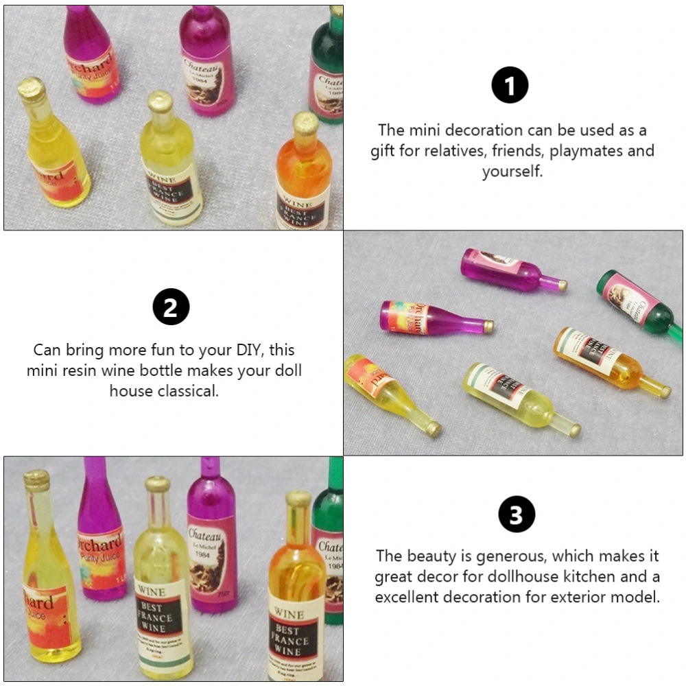 18Pcs Dollhouse Wine Bottles Miniature Wine Bottles Ornaments (Mixed Style)