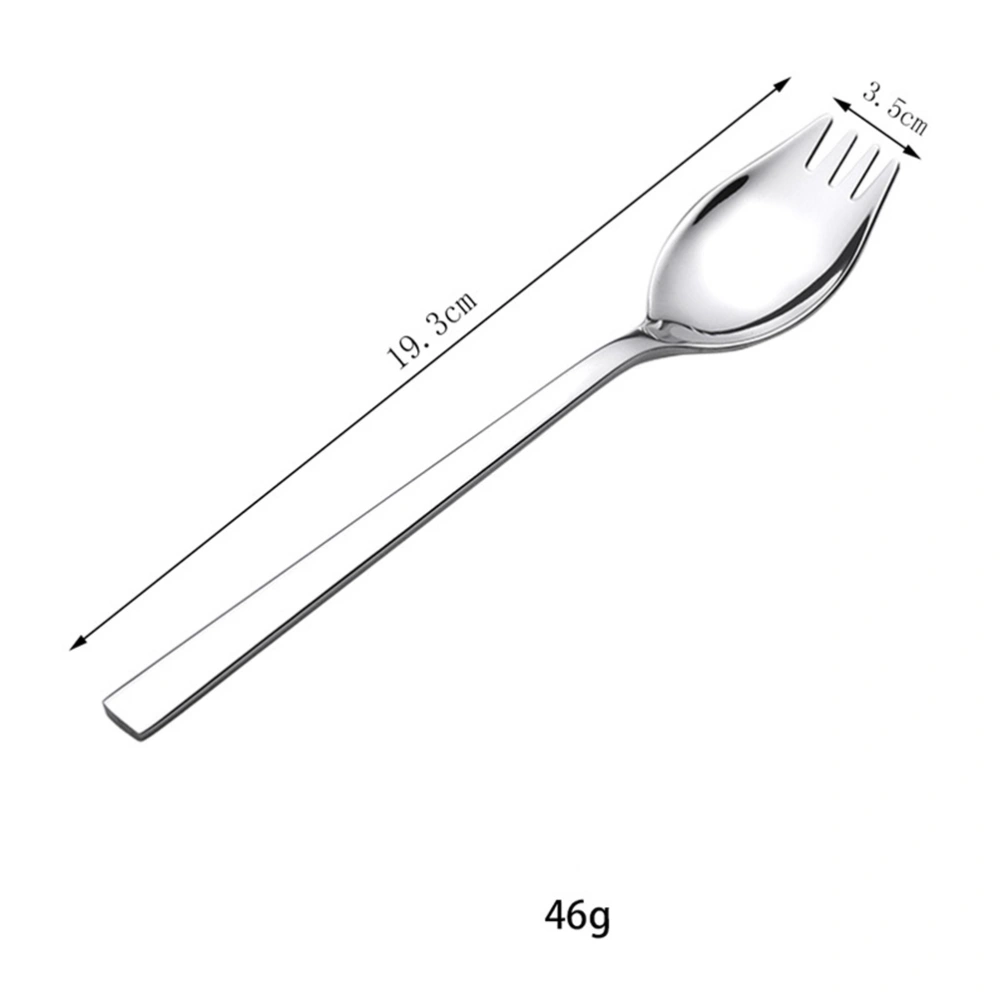 1 Pc Kitchen Natural 304 Stainless Steel Salad Dinner Serving Spoons Long Handle and Heavy Duty Spork(Big Size)