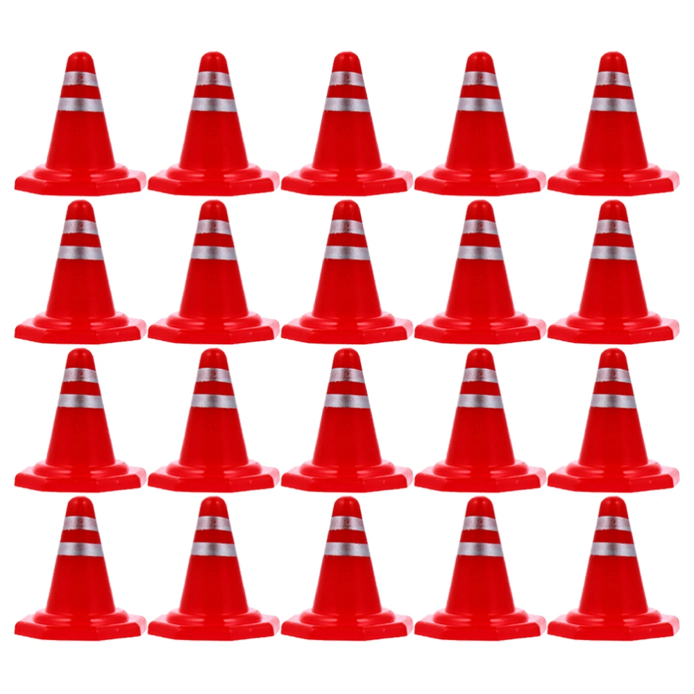 50pcs Traffic Roadblocks Simulation Sand Table Props DIY Road Cone Signs