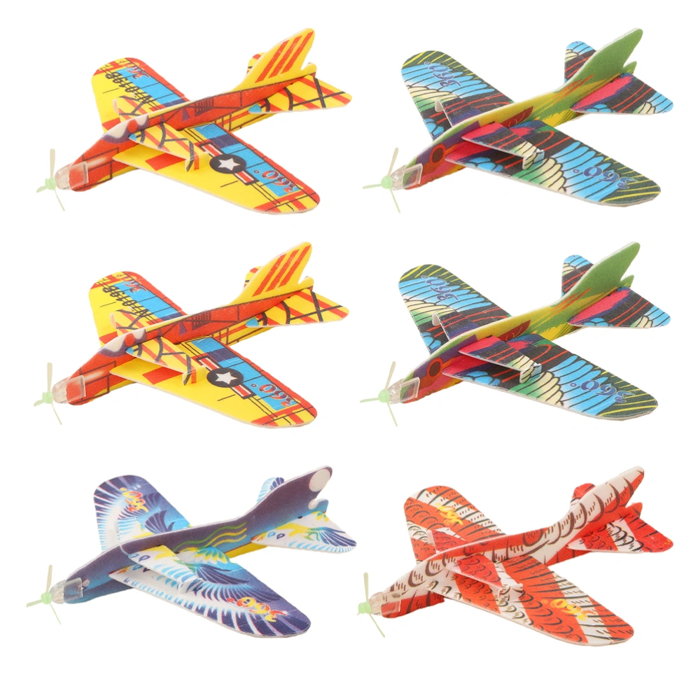 6Pcs Foams Airplane Toys Children Funny Assembled Airplane Models Outdoor Toys(Random Color)