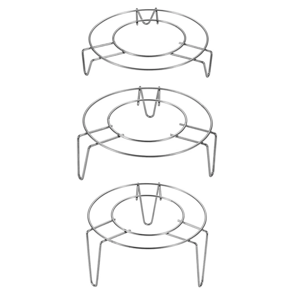 3Pcs Stainless Steel Steamed Racks Heat Insulation Pan Pads Home Steamed Racks