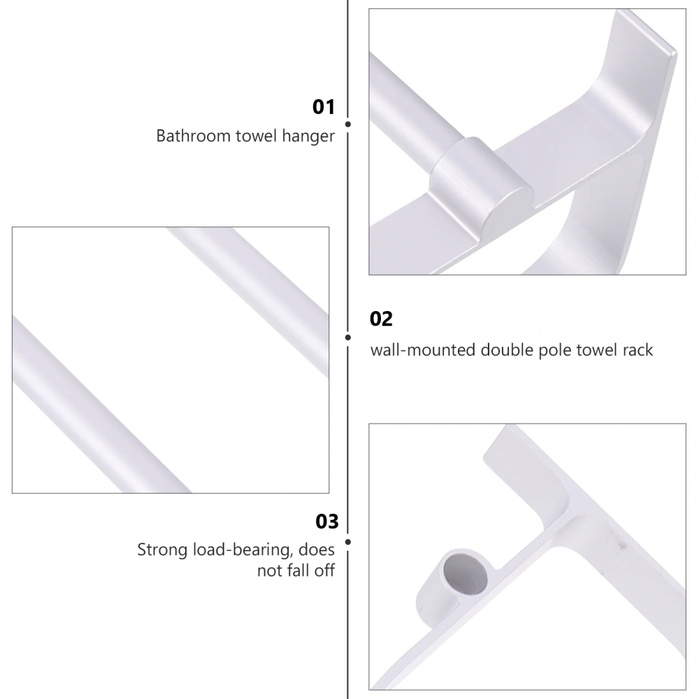 1 Set of Household Towel Storage Rack No-punching Bathroom Hanger (White)