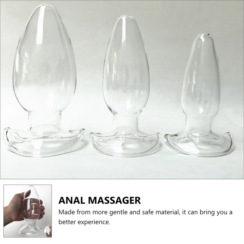 1Pc Crystal Glass Anal Plug Creative Anal Plug Adult Masturbator Toy Transparent