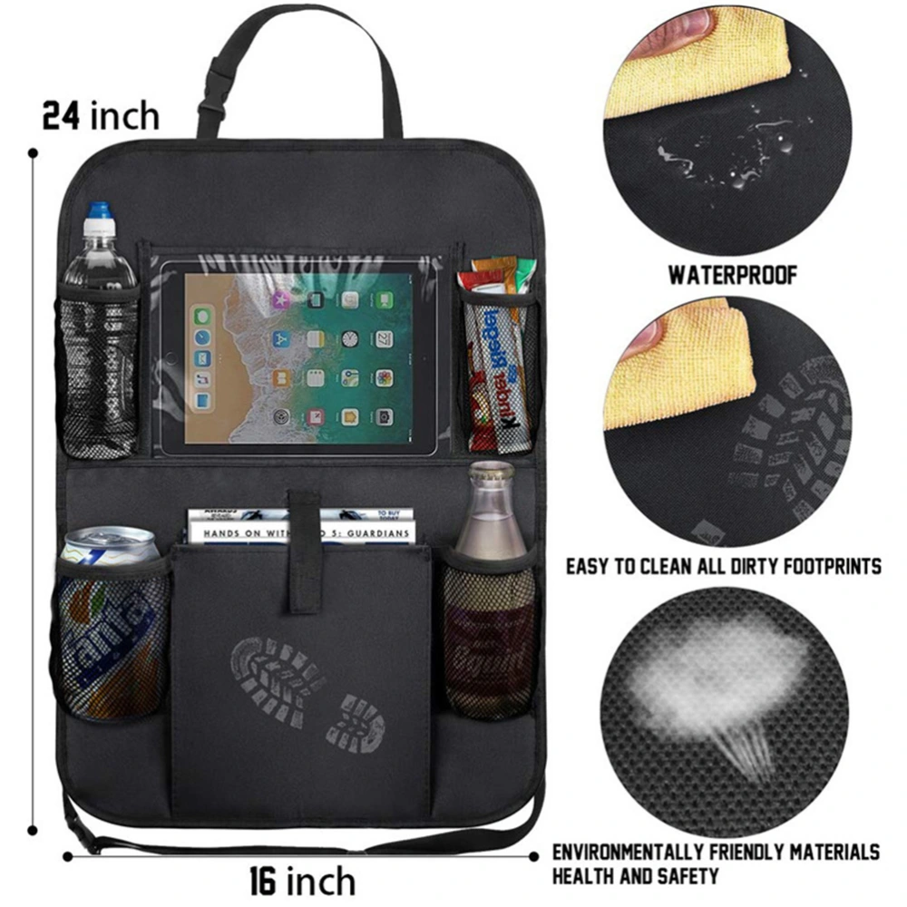 1PC Backseat Bag Durable Waterproof Storage Bag Seat Hanging Pouch for Autos Vehicles (Black)