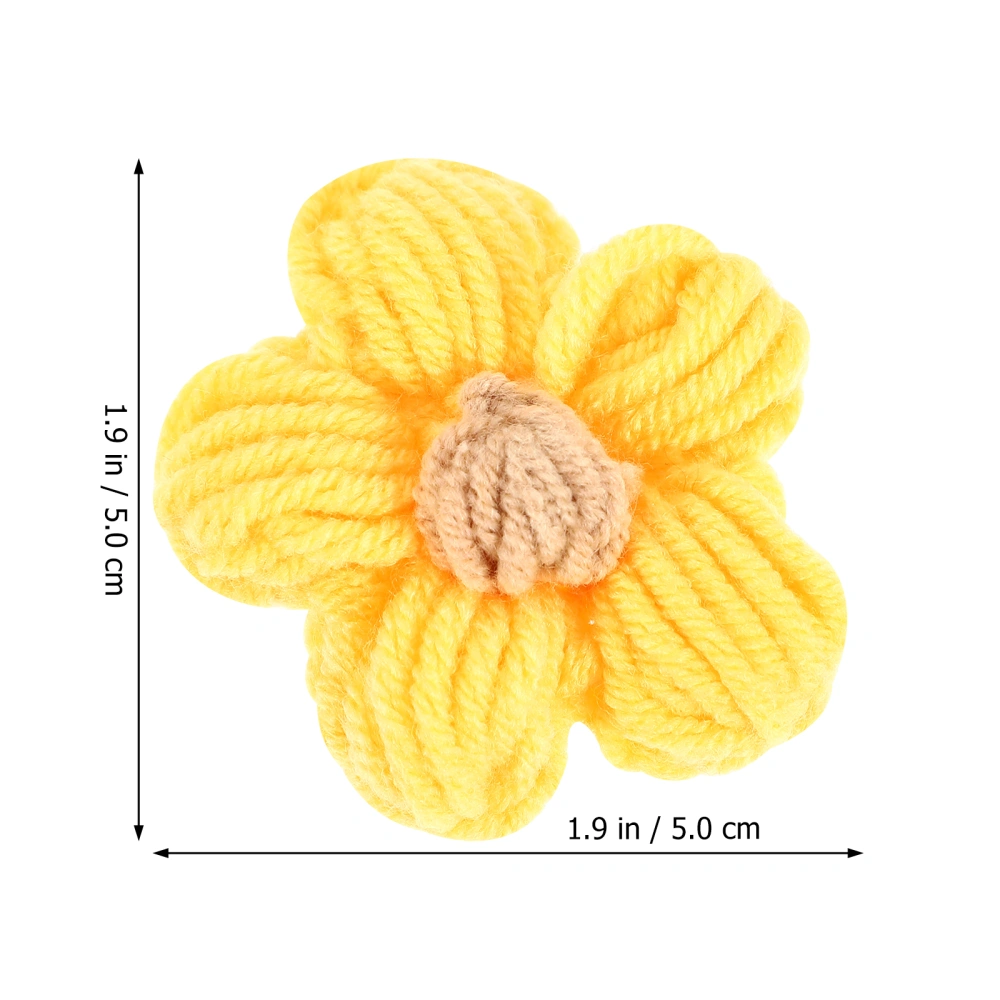 1 Bag of 12pcs Crocheted Puff Flower DIY Ornament Brooch Hairpin Decoration