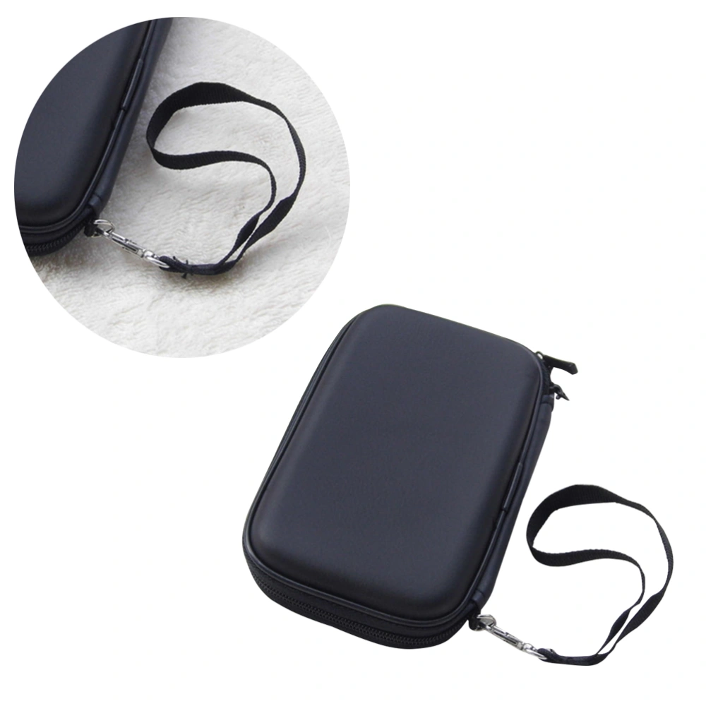 1pc 2.5" Portable Hard Disk Bag Mobile HDD Protective Storage Handle Case for Outdoor Travel (Black)