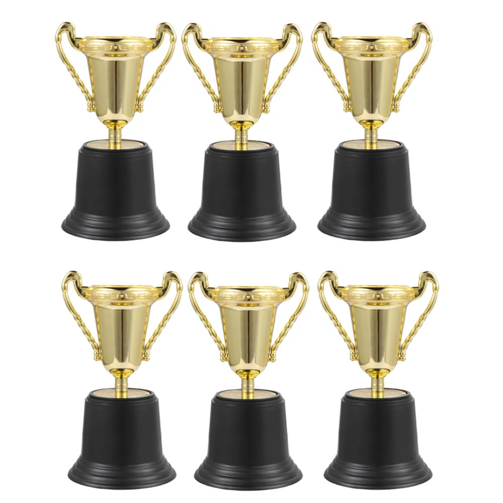 6pcs 10cm Mini Award Trophy Plastic Reward Prizes Decoration Awards Trophy Ceremony Gift for Boys Girls Party Celebrations