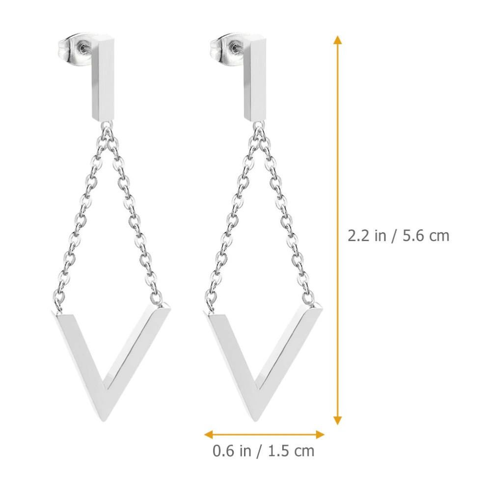 1 Pair Geometric Earrings Diamond Shaped Chain Earrings Dangle Drop Earrings