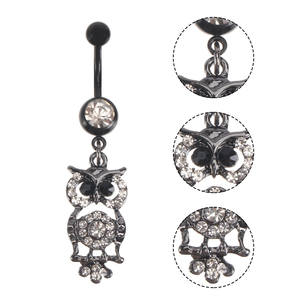 1Pc Owl Diamond Belly Button Ring Belly Button Nail Jewelry Woman Decor