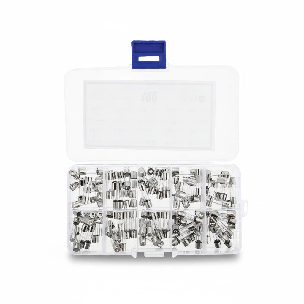 100pcs 0.2A-20A Glass Tube Fuse Protective Tube Fast-blow Glass Fuses Assorted