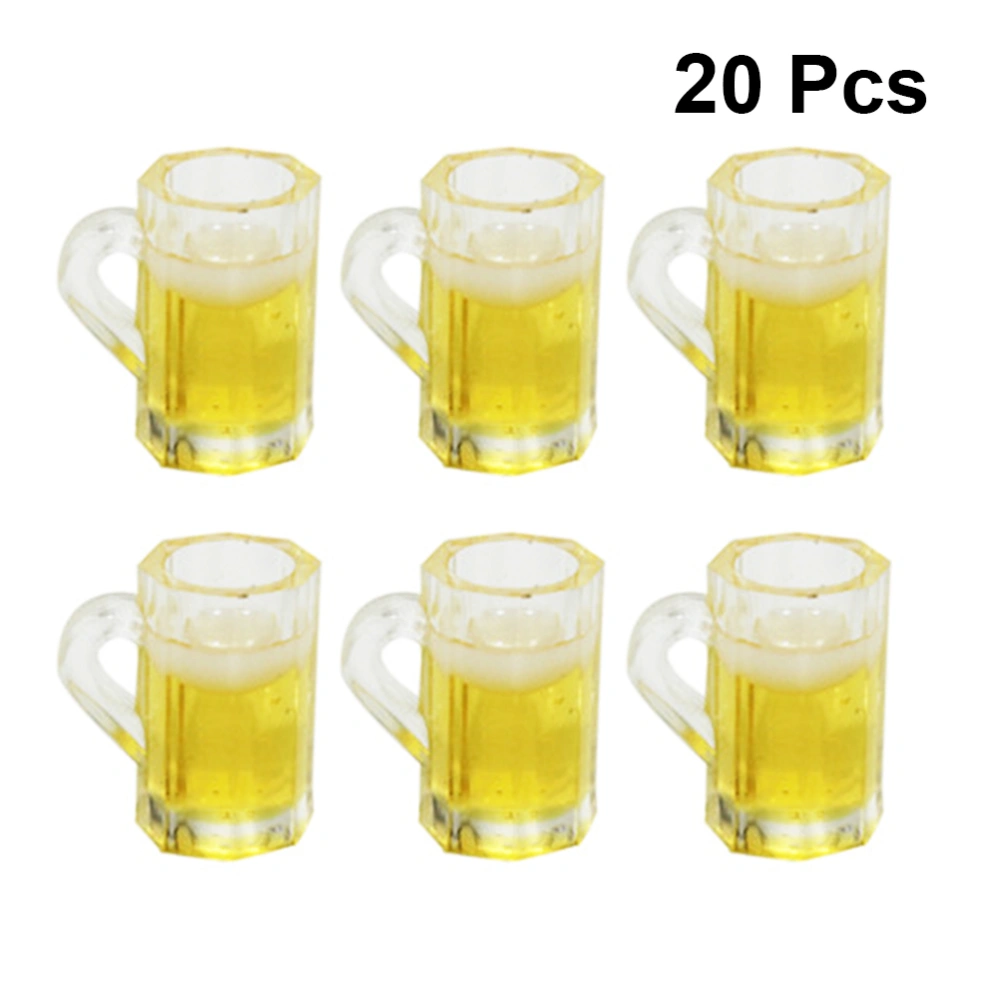 20pcs Simulation Beer Glasses Mini Scene Bottles Beer Mug Models Drinking Cup Miniatures for Decoration